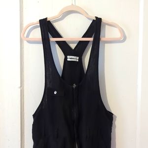 Black Linen Overalls from Urban Outfitters, Spring Onsie Spring Jumpsuit, Large